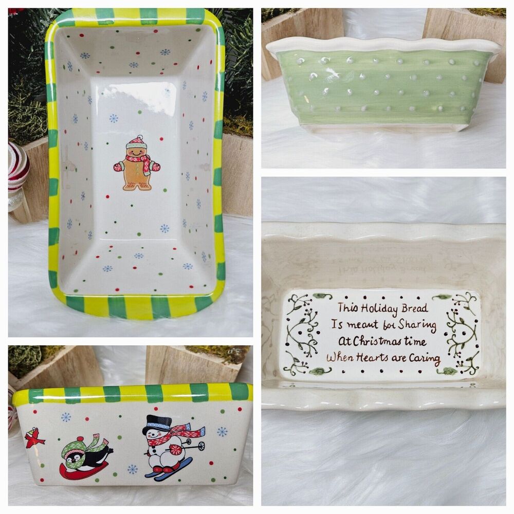 Set of 2 Oven Tara & Grasslands Mini Cake Loaf Baking Dish Christmas Lot Vintage